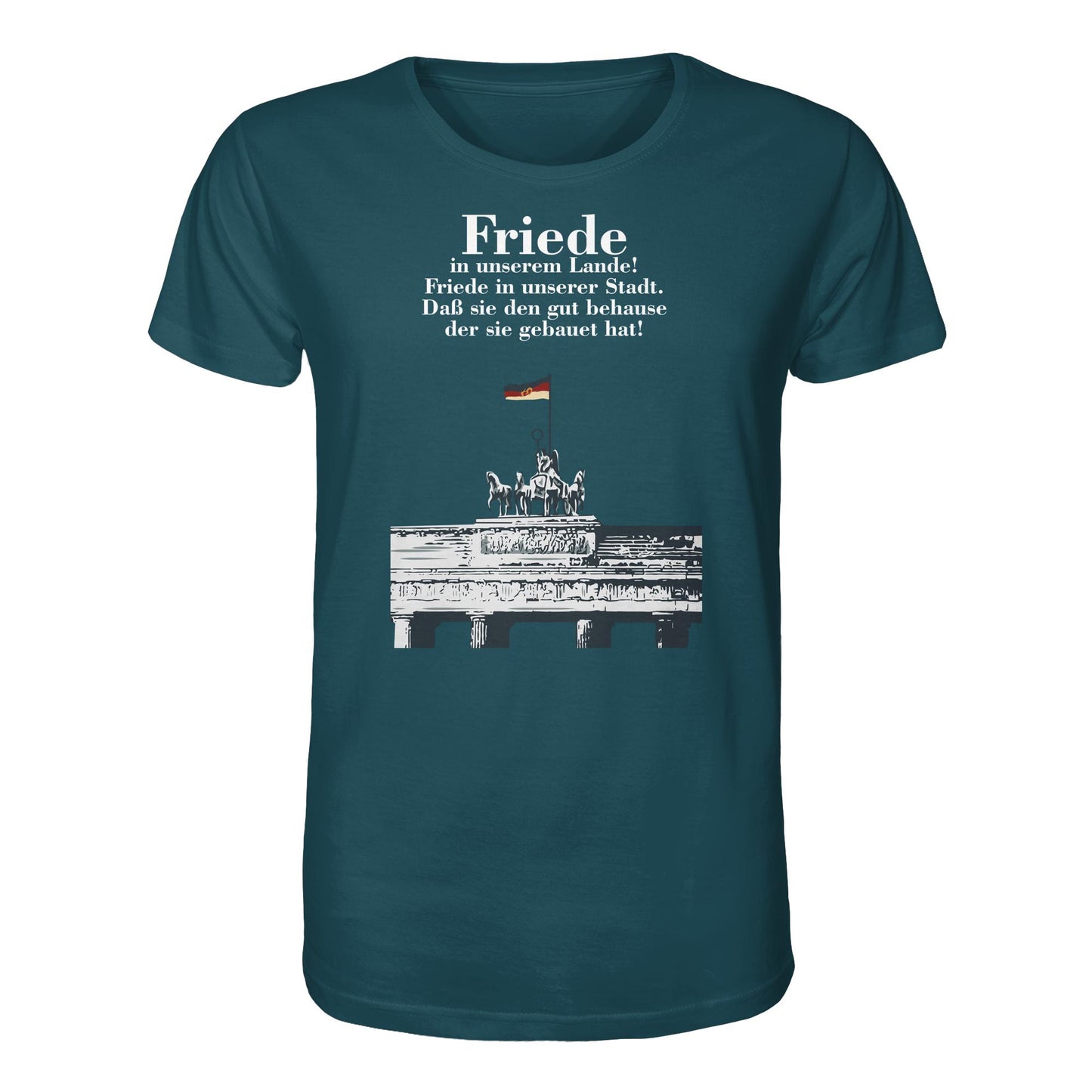 ORGANIC BIO SHIRT UNISEX • FRIEDE IN UNSEREM LANDE! (DDR-ORIGINAL-PLAKAT)