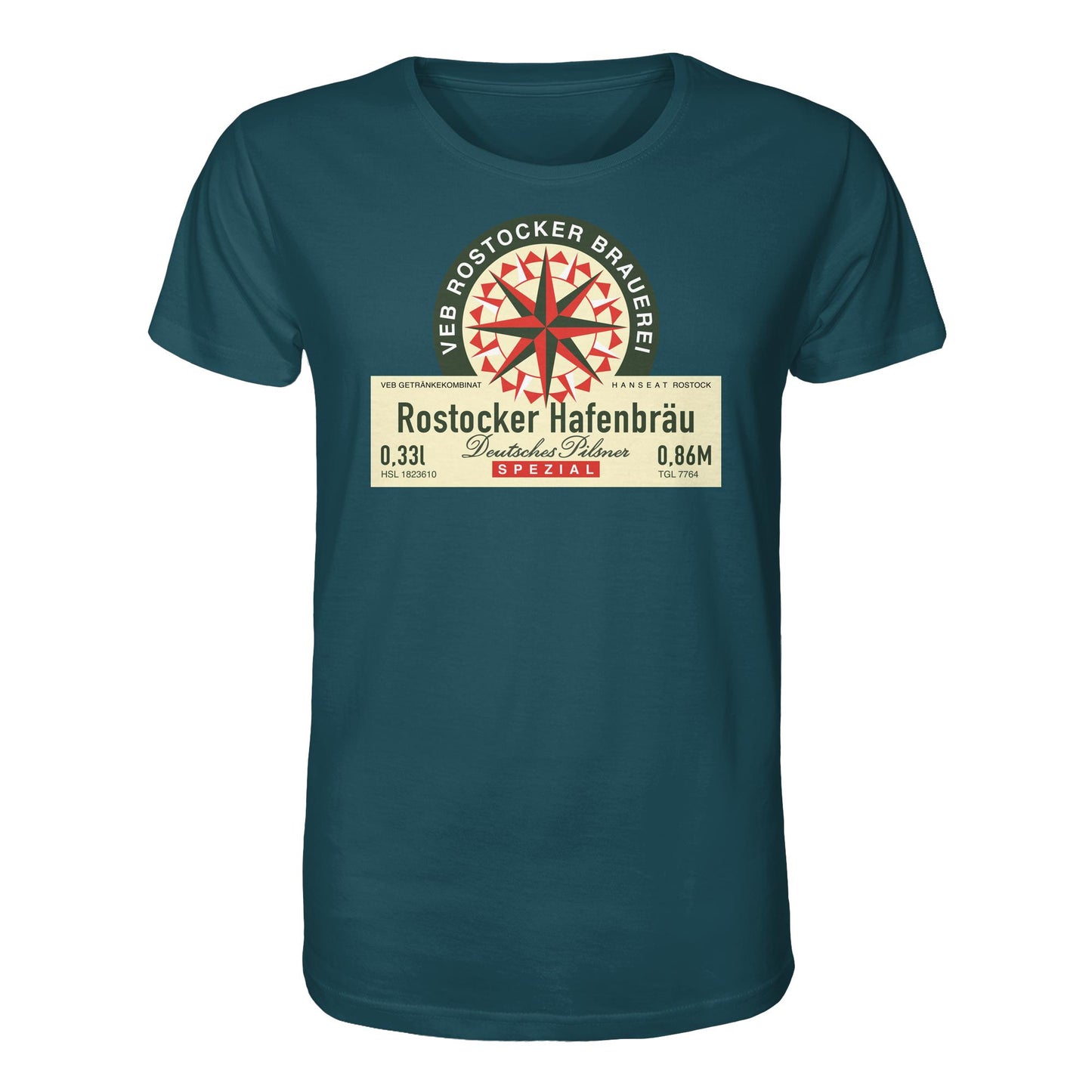 DDR Ostalgie Bio-Shirt Unisex • VEB GETRÄNKEKOMBINAT HANSEAT ROSTOCK - HAFENBRÄU