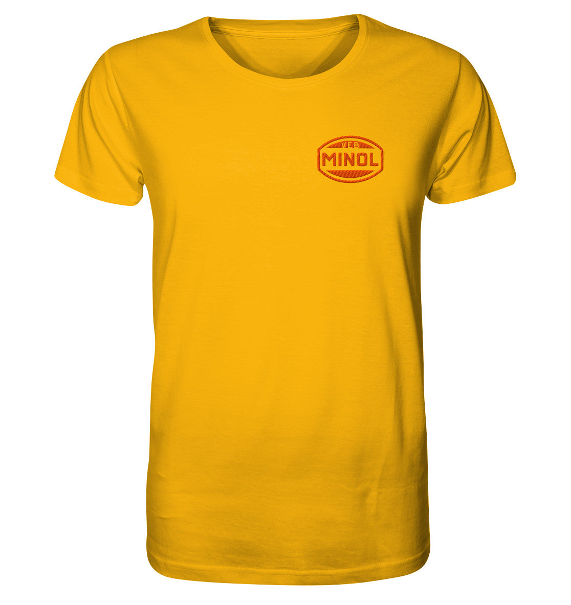 DDR Ostalgie Bio-Shirt bestickt • VEB MINOL