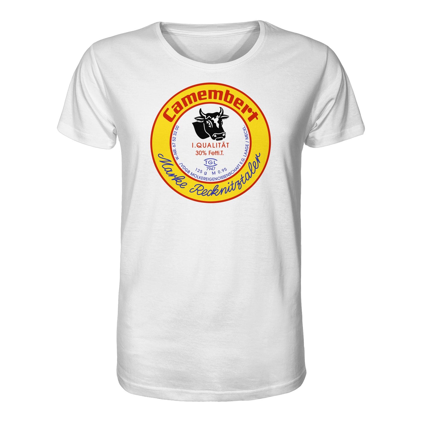 DDR Ostalgie Bio-Shirt Unisex • RECKNITZTALER CAMEMBERT - MOLKEREIGENOSSENSCHAFT LAAGE