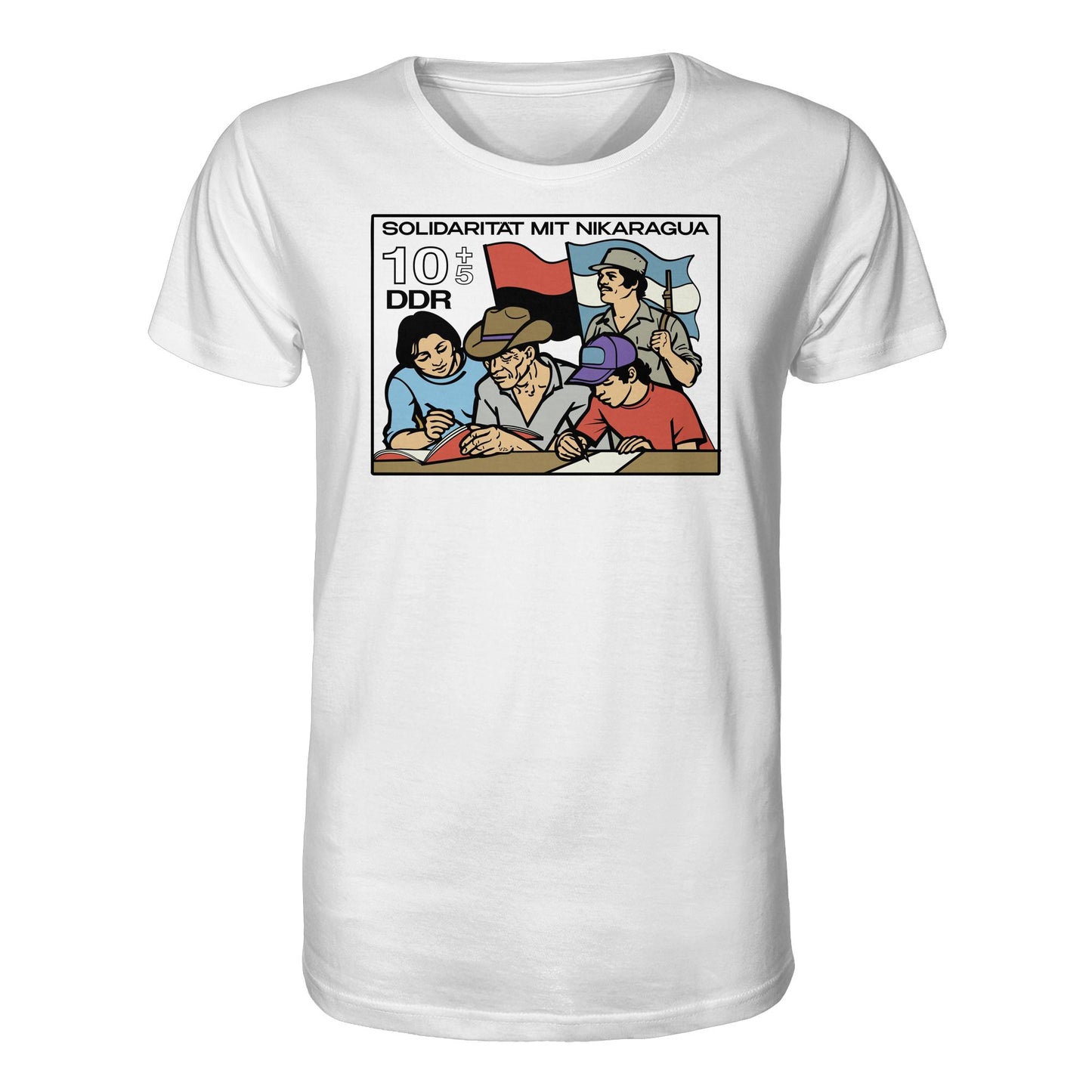 ORGANIC BIO SHIRT UNISEX • SOLIDARITÄT MIT NIKARAGUA (DDR-BRIEFMARKE)