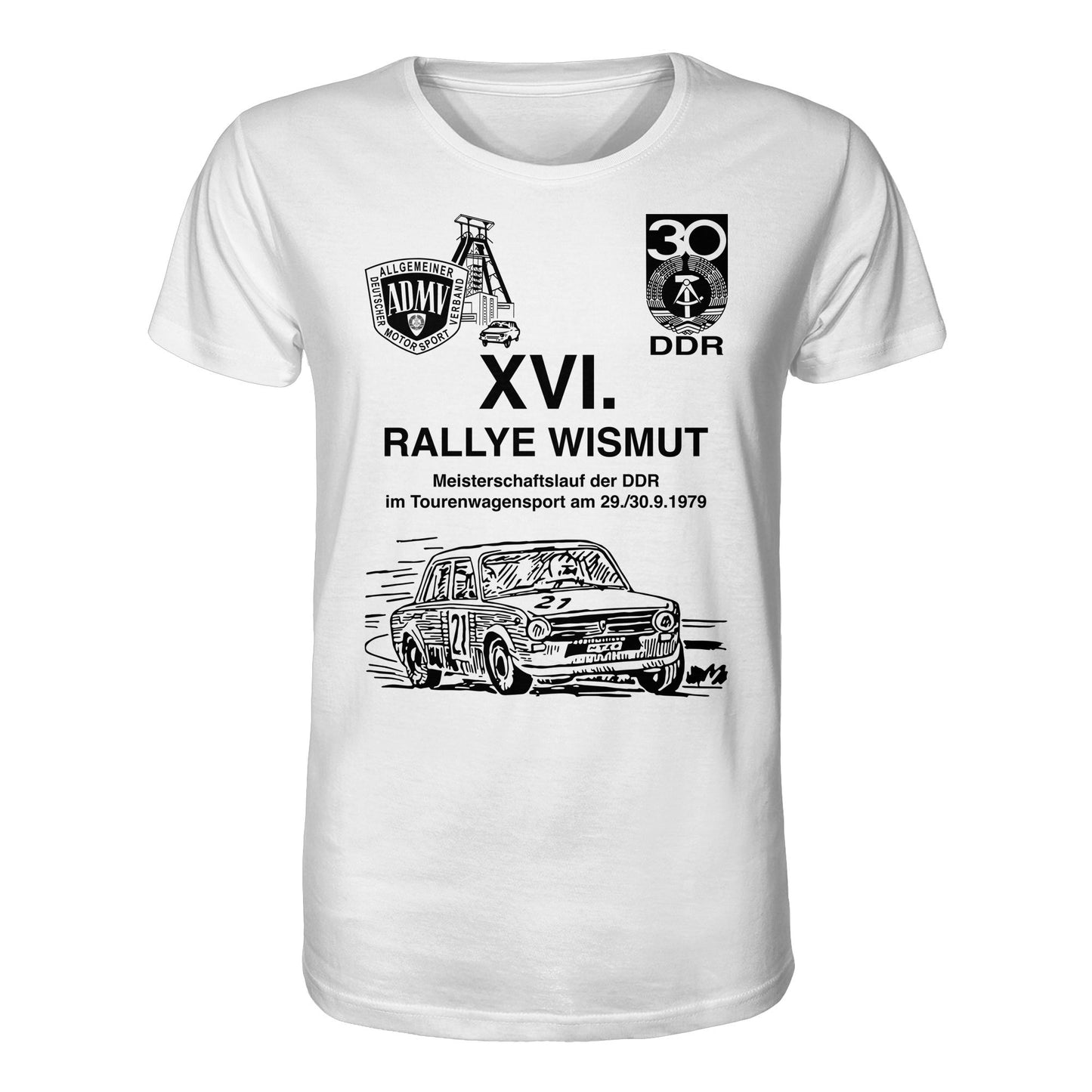 ORGANIC BIO SHIRT UNISEX • 16. RALLYE WISMUT, MEISTERSCHAFTSLAUF DER DDR - 1979