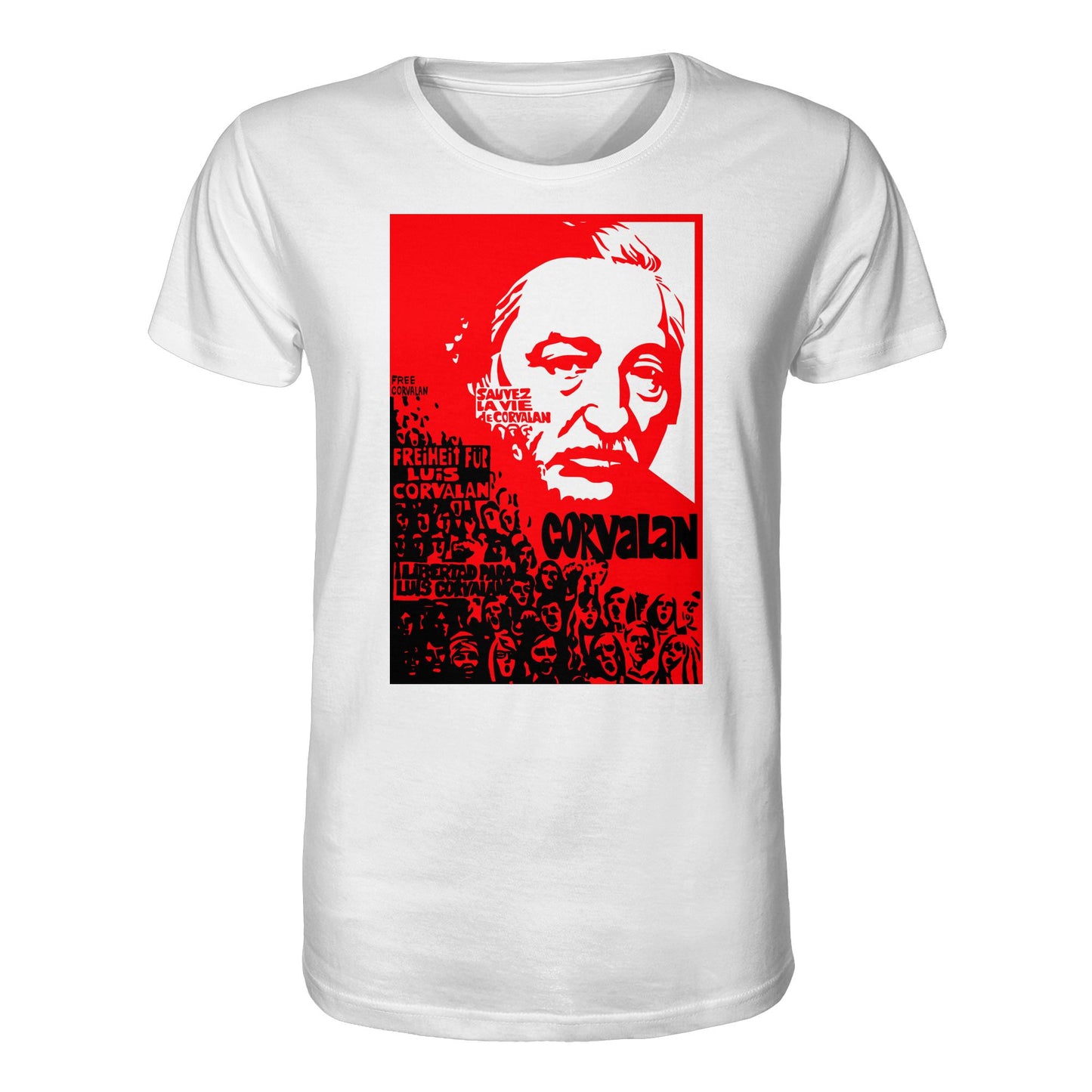 ORGANIC BIO SHIRT UNISEX • FREIHEIT FÜR LUIS CORVALAN (DDR ORIGINAL-PLAKAT)