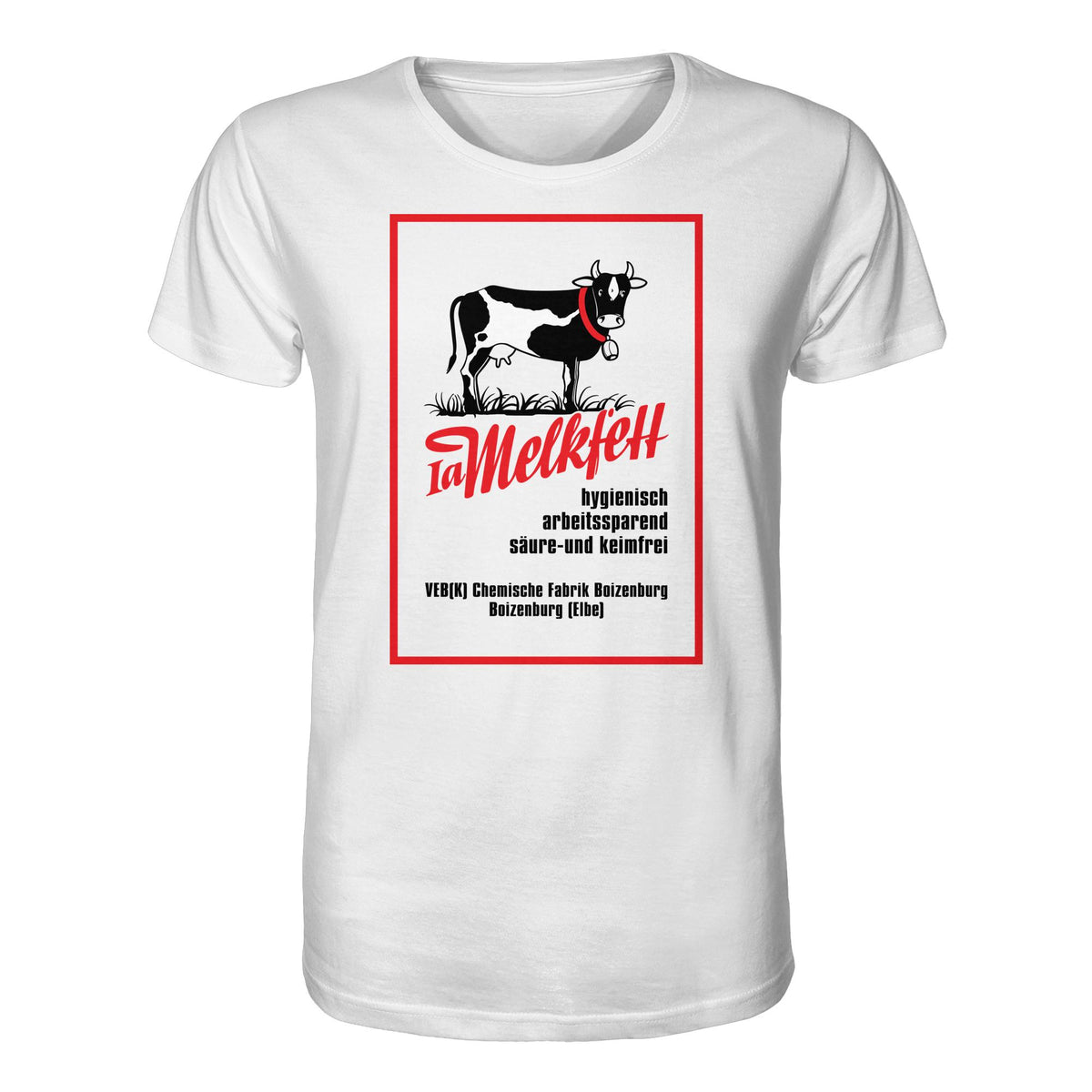 DDR Ostalgie Bio-Shirt Unisex • 1A MELKFETT - VEB BOIZENBURG