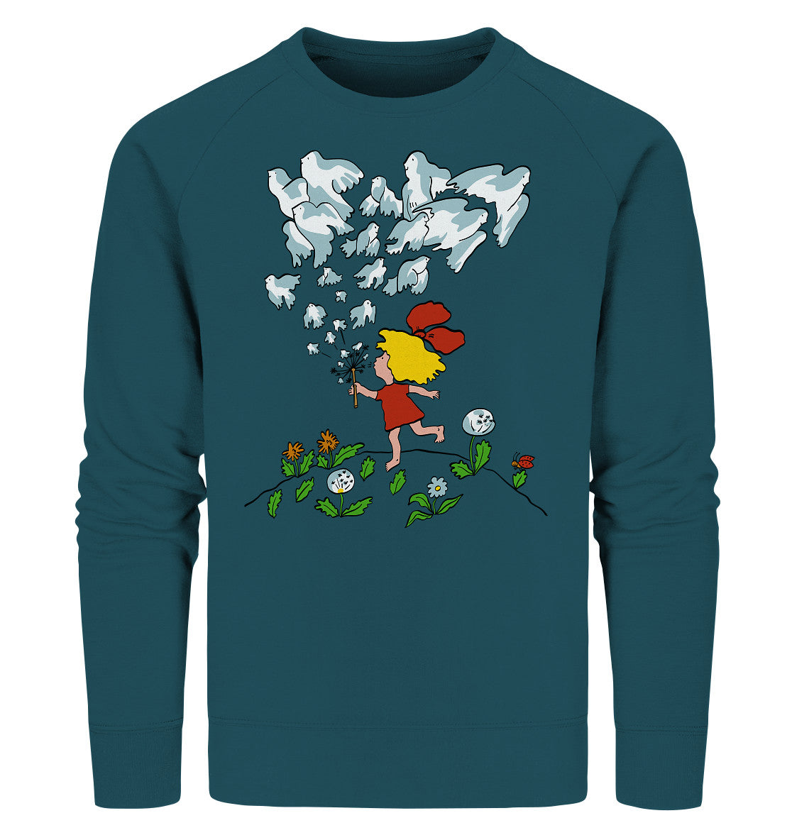 PREMIUM ORGANIC SWEATER UNISEX • FRIEDENSPLAKAT GEGEN NATO-RAKETEN IN WESTEUROPA