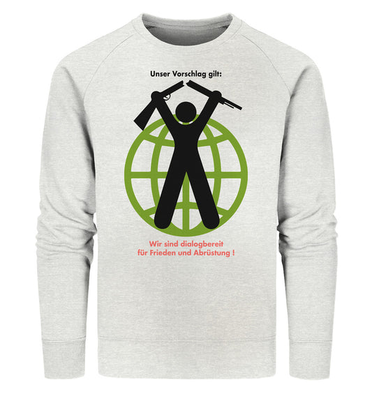 PREMIUM ORGANIC SWEATER UNISEX • FRIEDEN UND ABRÜSTUNG