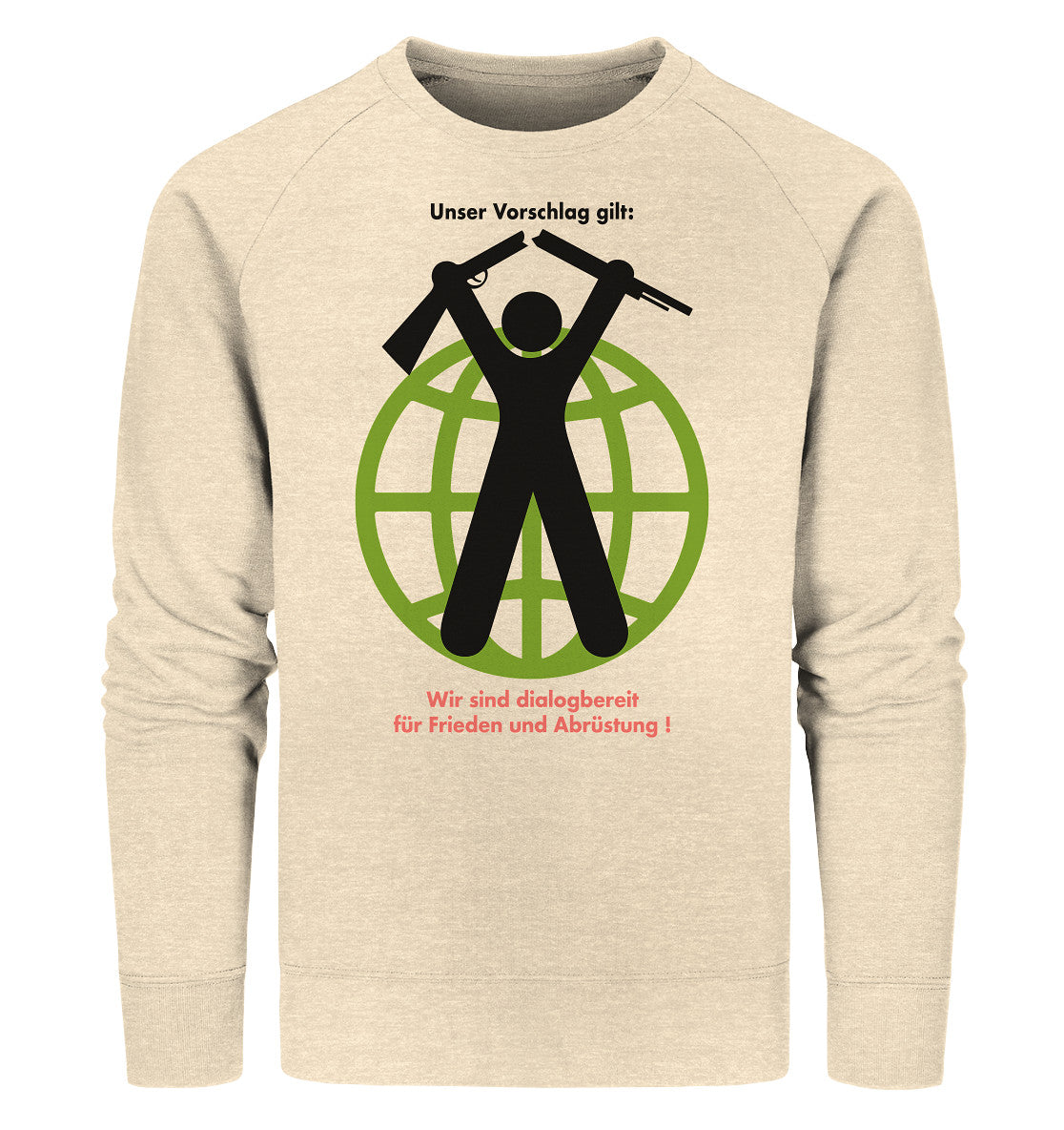 PREMIUM ORGANIC SWEATER UNISEX • FRIEDEN UND ABRÜSTUNG