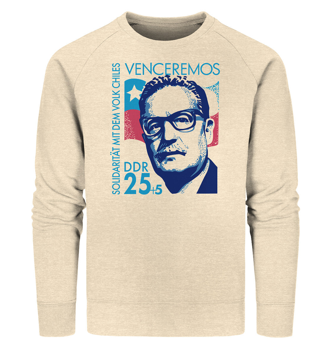 PREMIUM ORGANIC SWEATER UNISEX • SOLIDARITÄT MIT CHILE - BRIEFMARKE