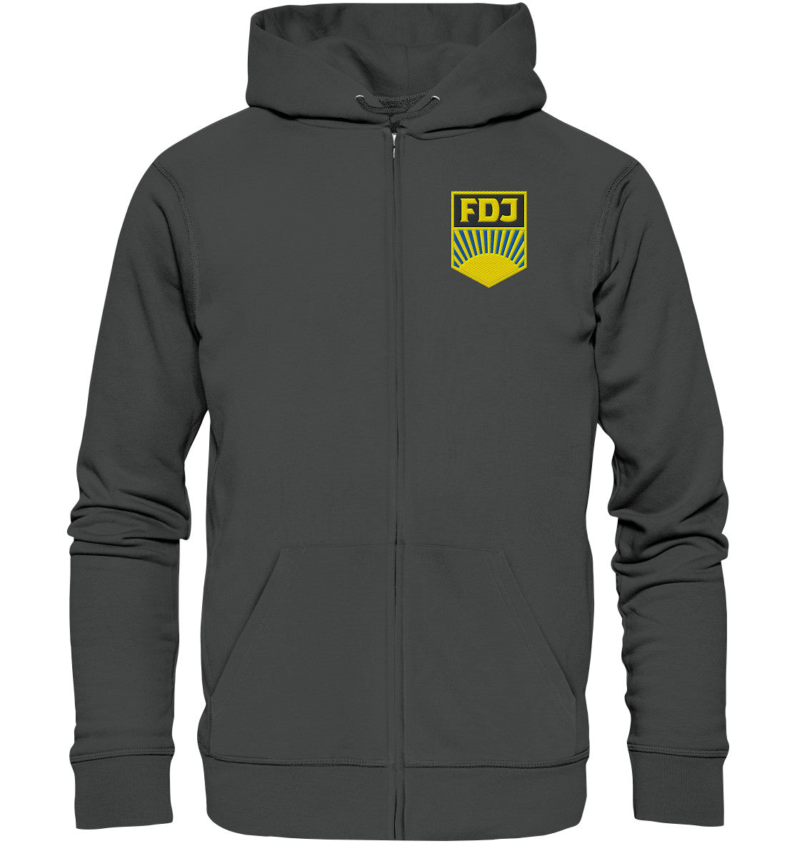 ORGANIC HOODIE ZIPPER BESTICKT • FDJ - FARBIG
