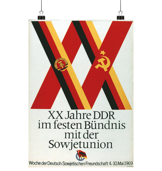 Historisches DDR Poster (A4 | A3 | A2 | A1) • 20 JAHRE DEUTSCH-SOWJETISCHE FREUNDSCHAFT
