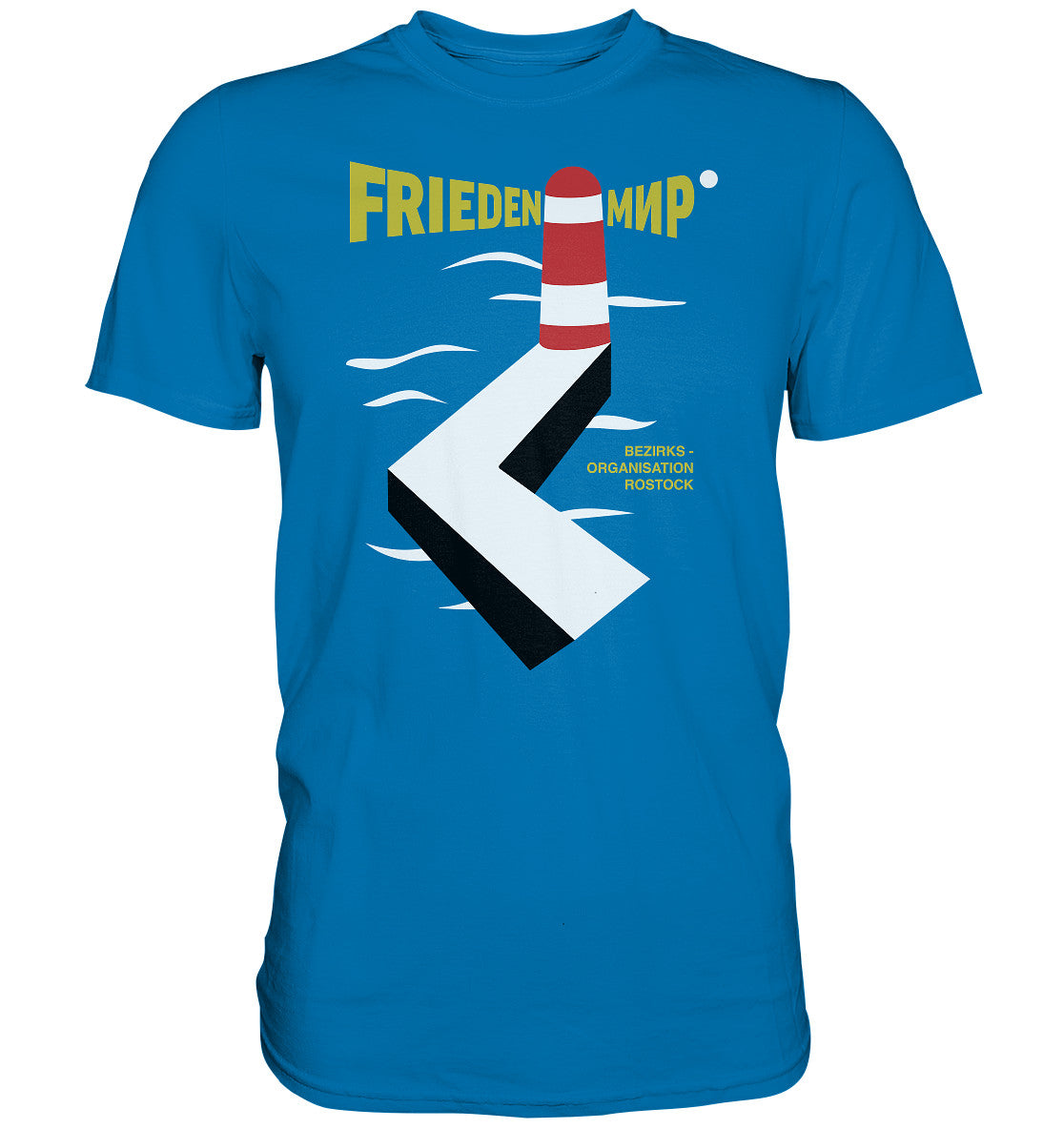 DDR Ostalgie Shirt Unisex • FRIEDEN - MIR - BEZIRKSORGANISATION ROSTOCK