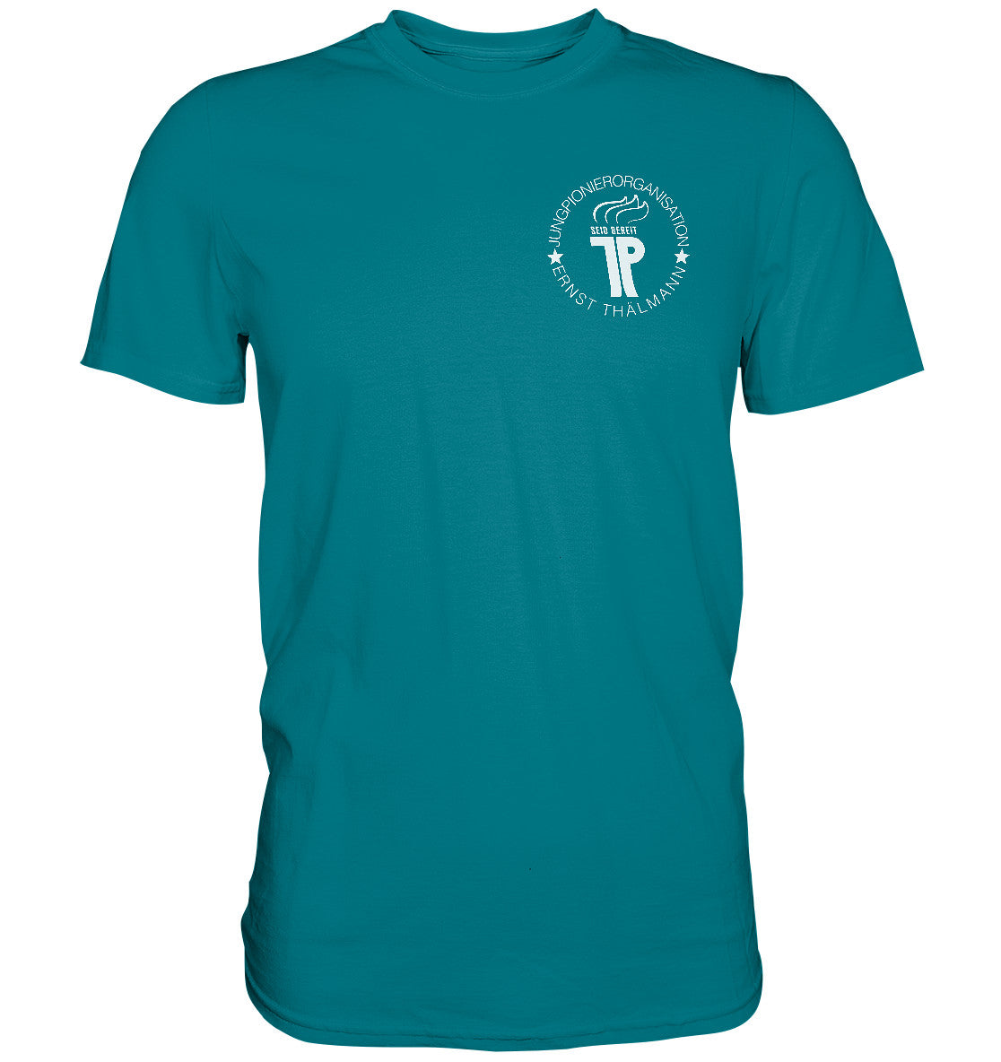 DDR Ostalgie Shirt Unisex • JUNGE PIONERE BRUST BADGE - dunkel