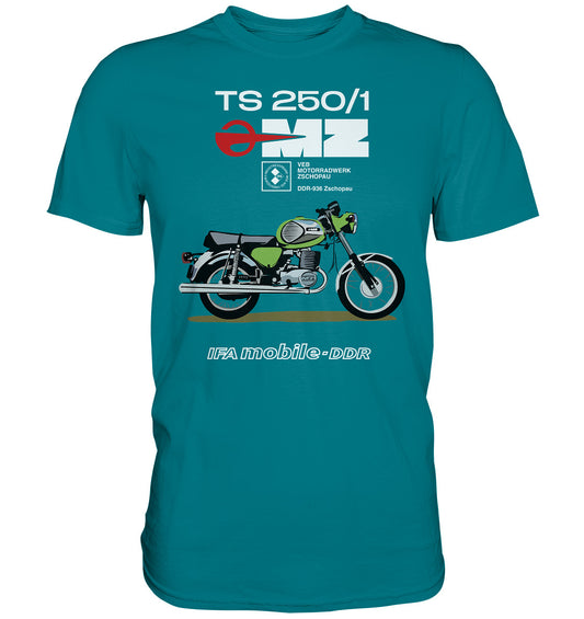 DDR Ostalgie Shirt Unisex • MZ TS 250 GRÜN (ORIGINAL DDR-PLAKAT)