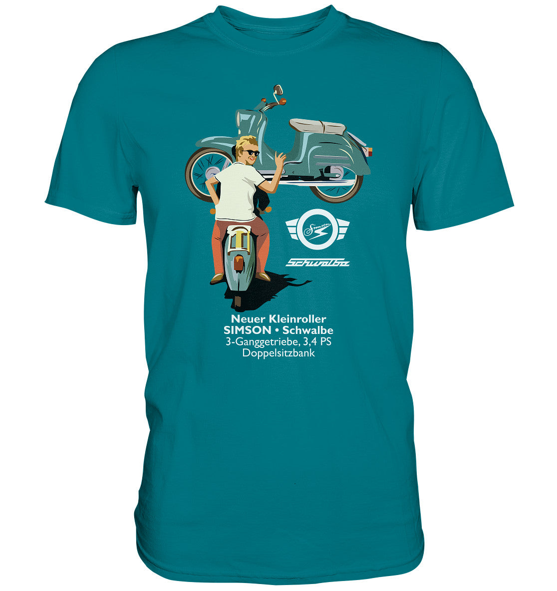 DDR Ostalgie Shirt Unisex • SIMSON SCHWALBE - ORIGINAL WERBUNG 1964 - PLAKAT