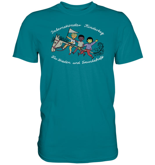 DDR Ostalgie Shirt Unisex • INTERNATIONALER KINDERTAG, FÜR FRIEDEN UND FREUNDSCHAFT - ORIGINAL ILLUSTRATION