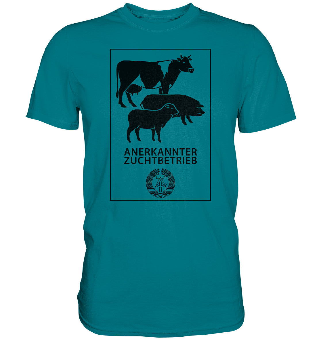 DDR Ostalgie Shirt Unisex • ANERKANNTER ZUCHTBETRIEB (ORIGINALSCHILD)