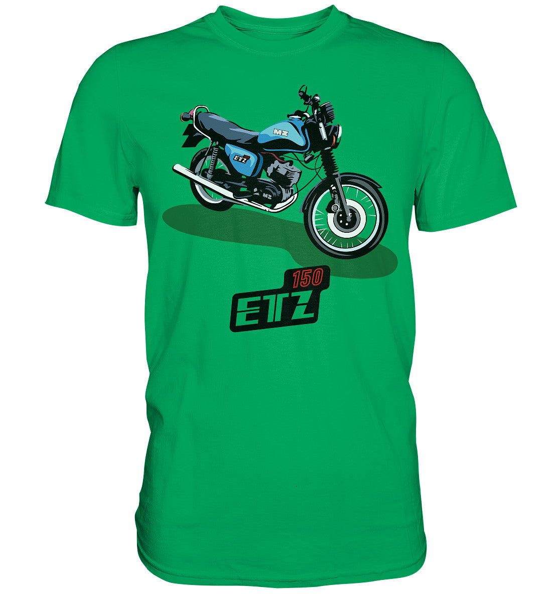 DDR Ostalgie Shirt Unisex • MZ ETZ 150 BLAU (ORIGINAL DDR-PLAKAT)