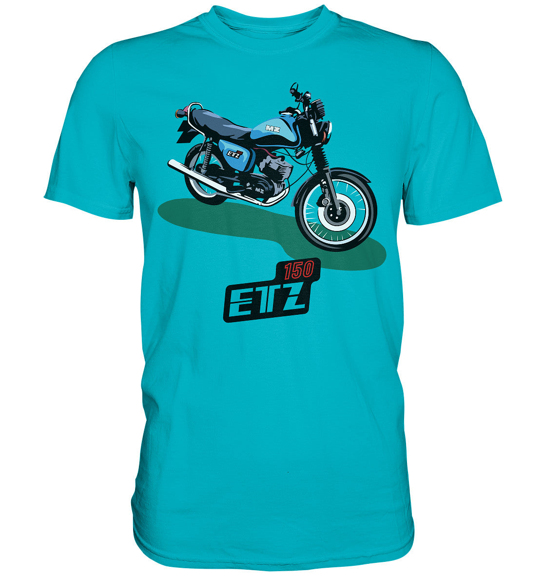 DDR Ostalgie Shirt Unisex • MZ ETZ 150 BLAU (ORIGINAL DDR-PLAKAT)