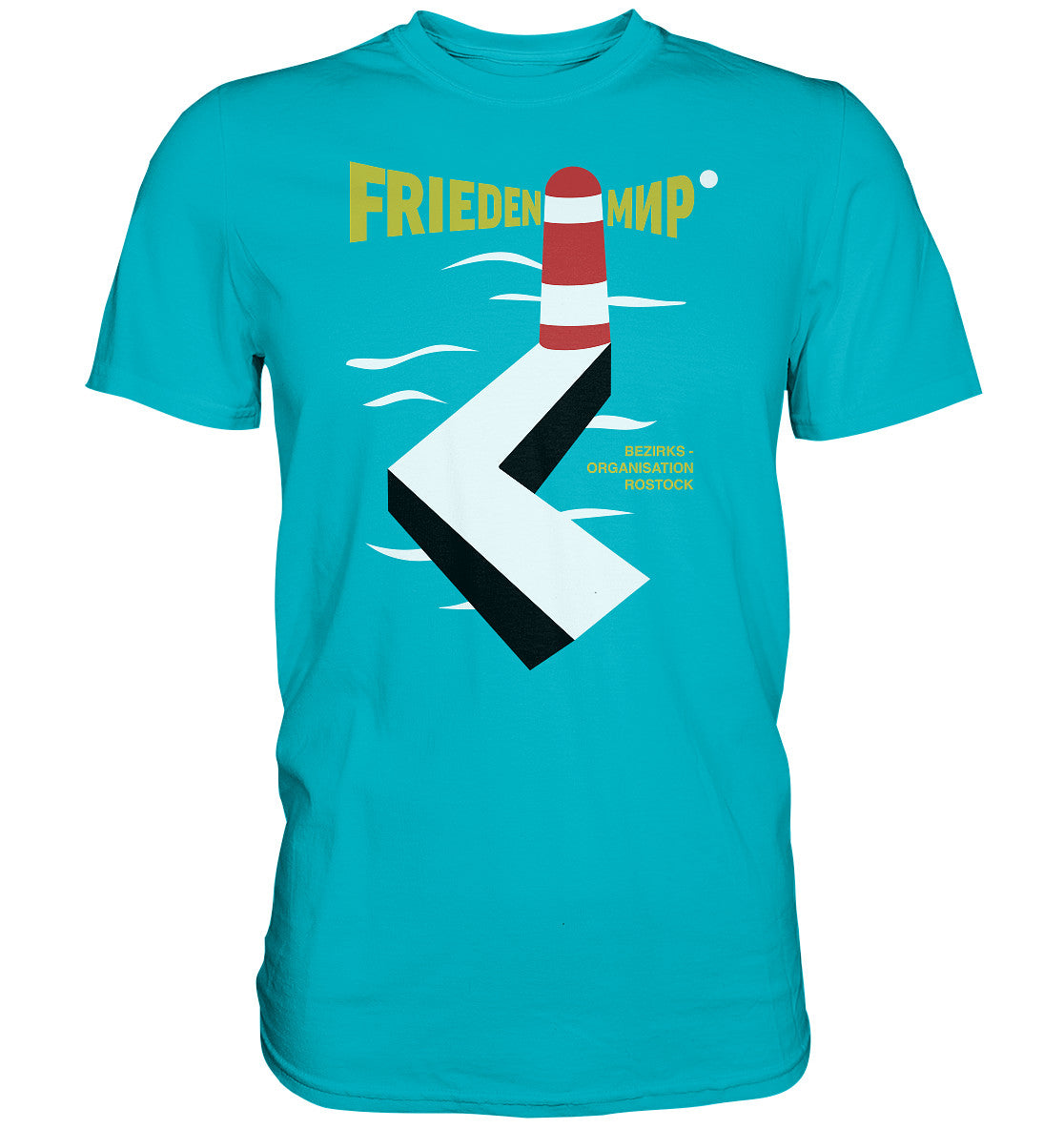 DDR Ostalgie Shirt Unisex • FRIEDEN - MIR - BEZIRKSORGANISATION ROSTOCK