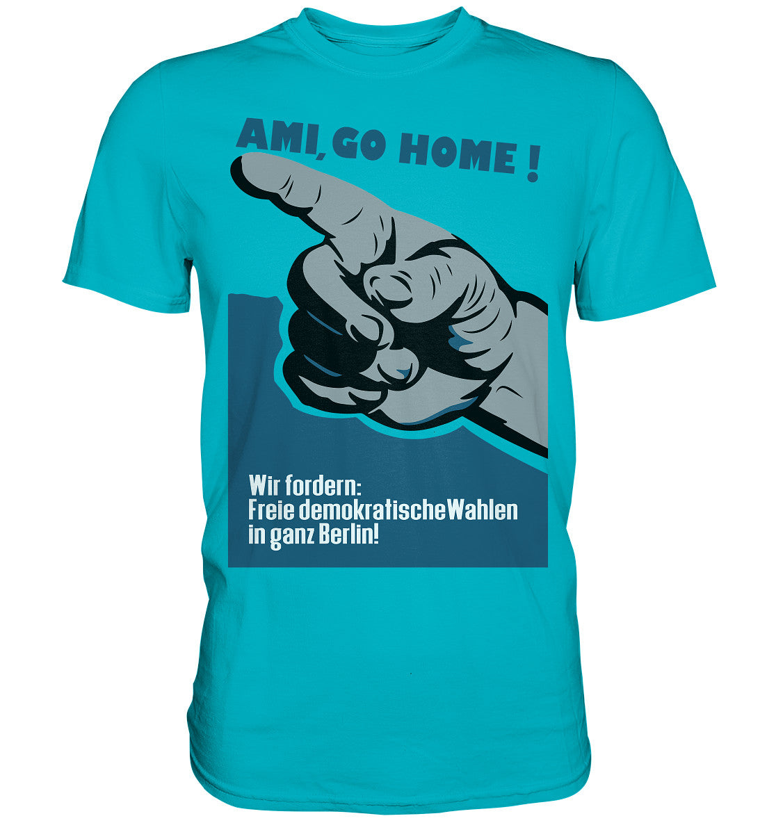 DDR Ostalgie Shirt Unisex • AMI GO HOME! ORIGINALPLAKAT 1950