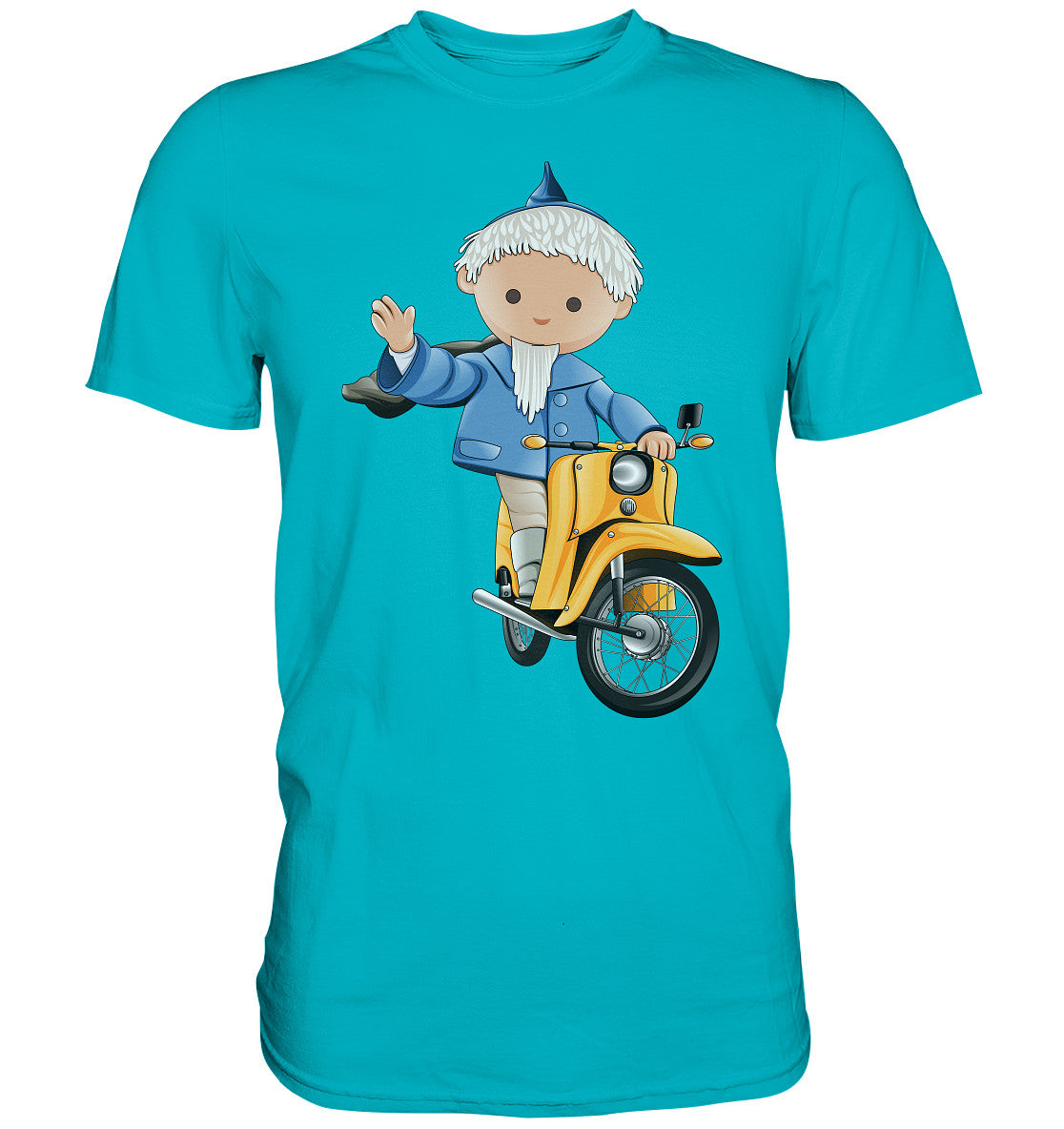 DDR Ostalgie Shirt Unisex • UNSER SANDMÄNNCHEN - AUF DER SCHWALBE - BLAU (PU-137, 1973)