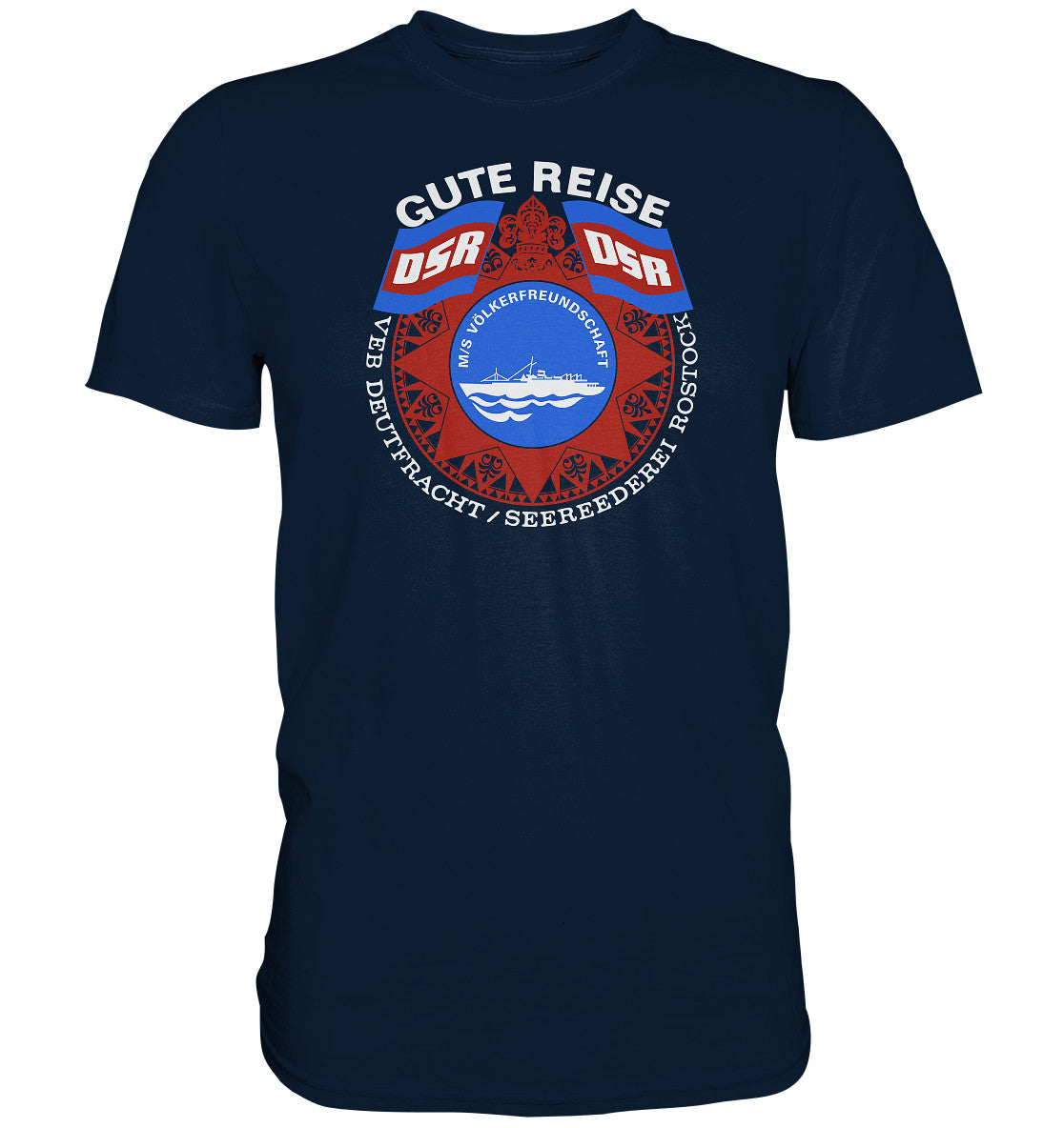 DDR Ostalgie Shirt Unisex • MS VÖLKERFREUNDSCHAFT - dunkel