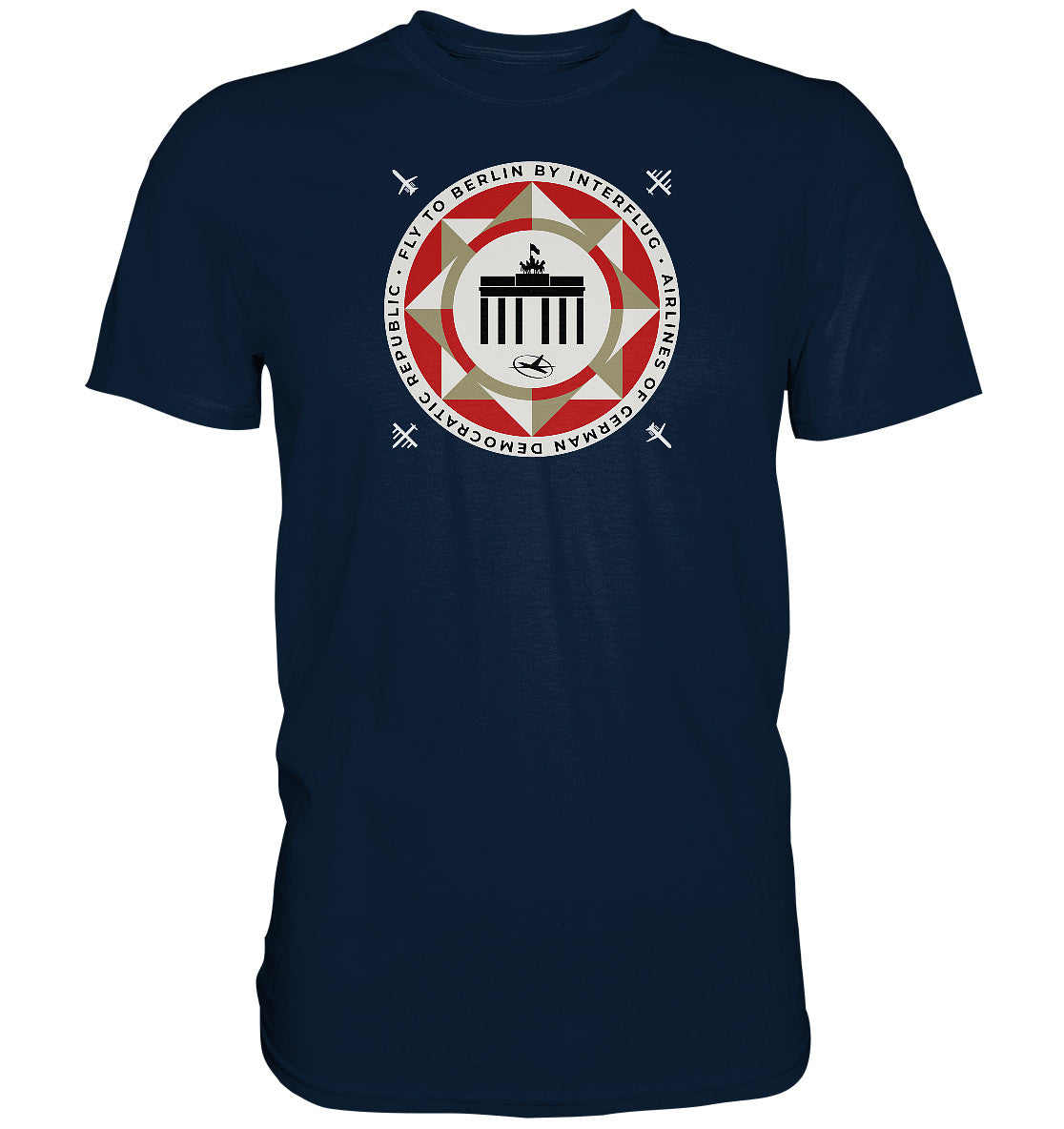 DDR Ostalgie Shirt Unisex • FLY TO BERLIN WITH INTERFLUG - ORIGINALWERBUNG