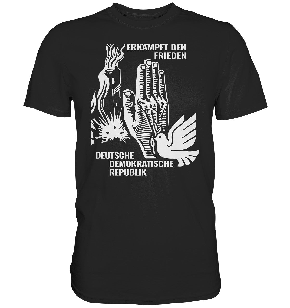 DDR Ostalgie Shirt Unisex • ERKÄMPFT DEN FRIEDEN - DDR BRIEFMARKE 8PF