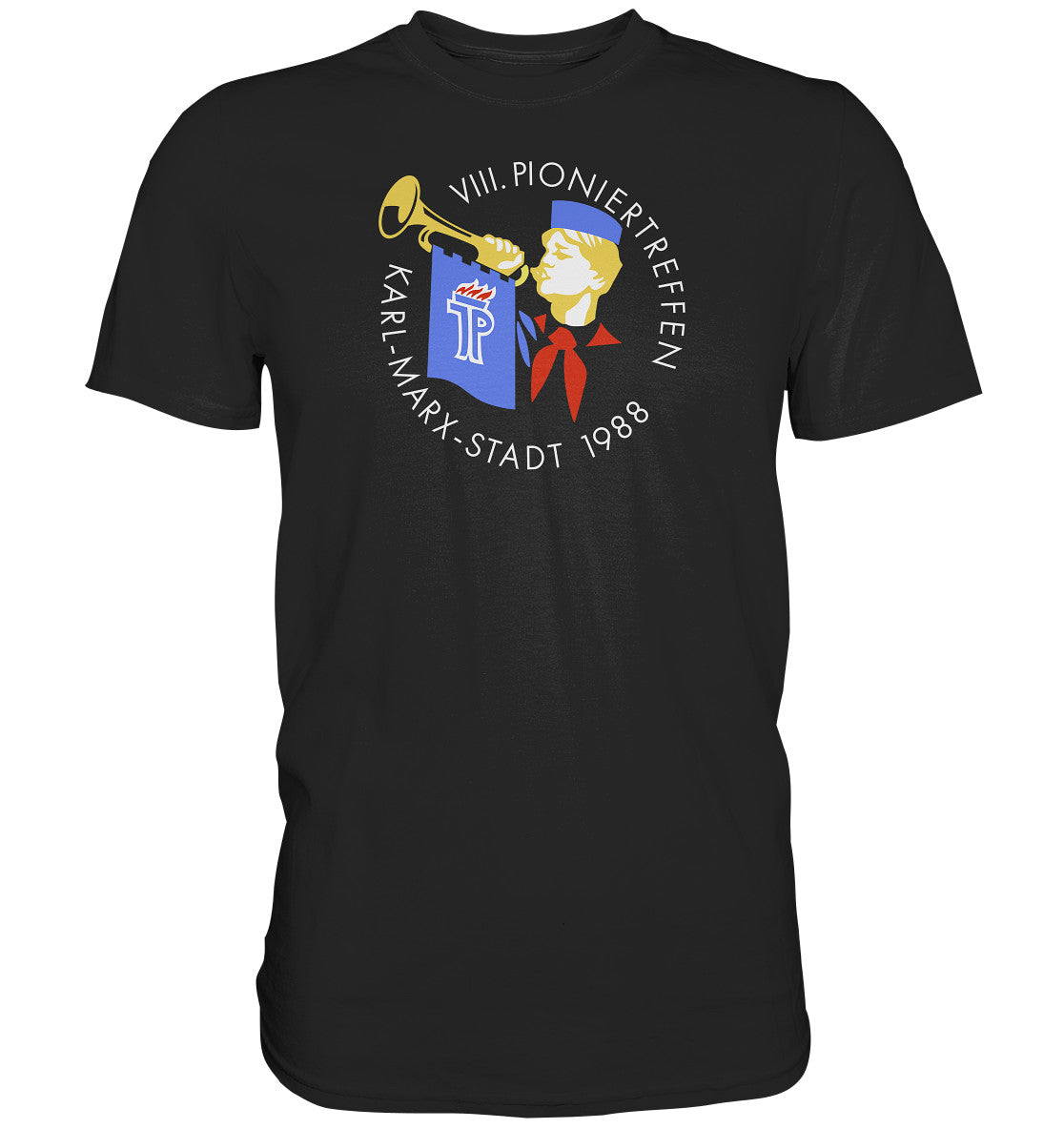 DDR Ostalgie Shirt Unisex • 8. PIONIERTREFFEN KARL-MARX-STADT - dunkel