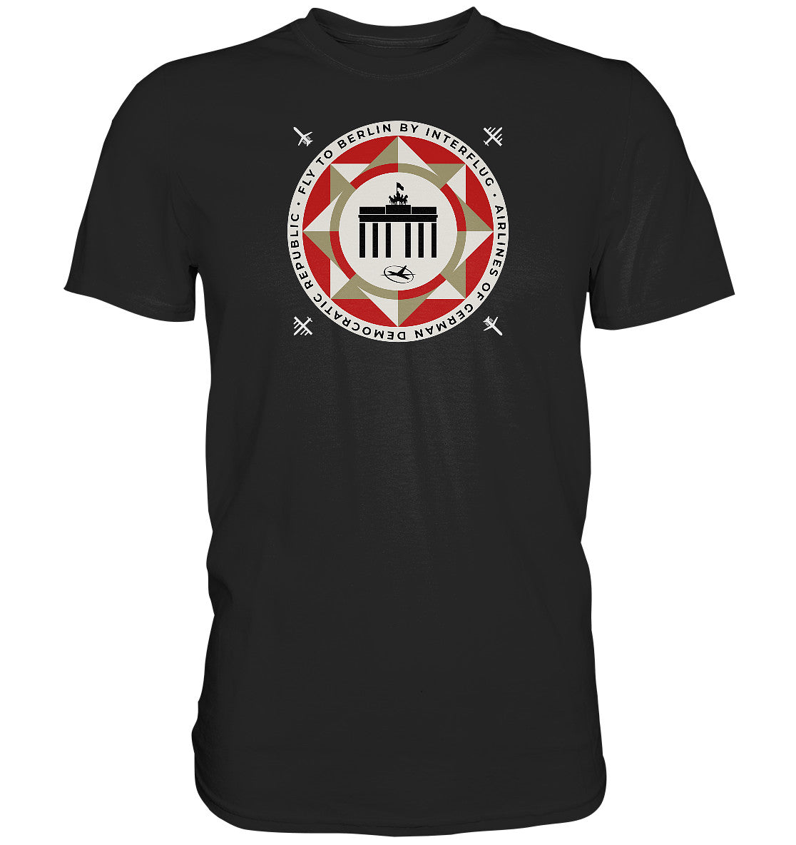 DDR Ostalgie Shirt Unisex • FLY TO BERLIN WITH INTERFLUG - ORIGINALWERBUNG