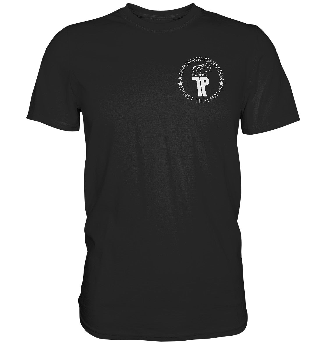 DDR Ostalgie Shirt Unisex • JUNGE PIONERE BRUST BADGE - dunkel