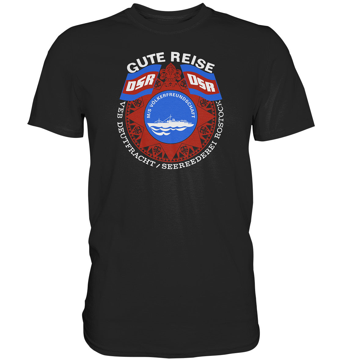 DDR Ostalgie Shirt Unisex • MS VÖLKERFREUNDSCHAFT - dunkel