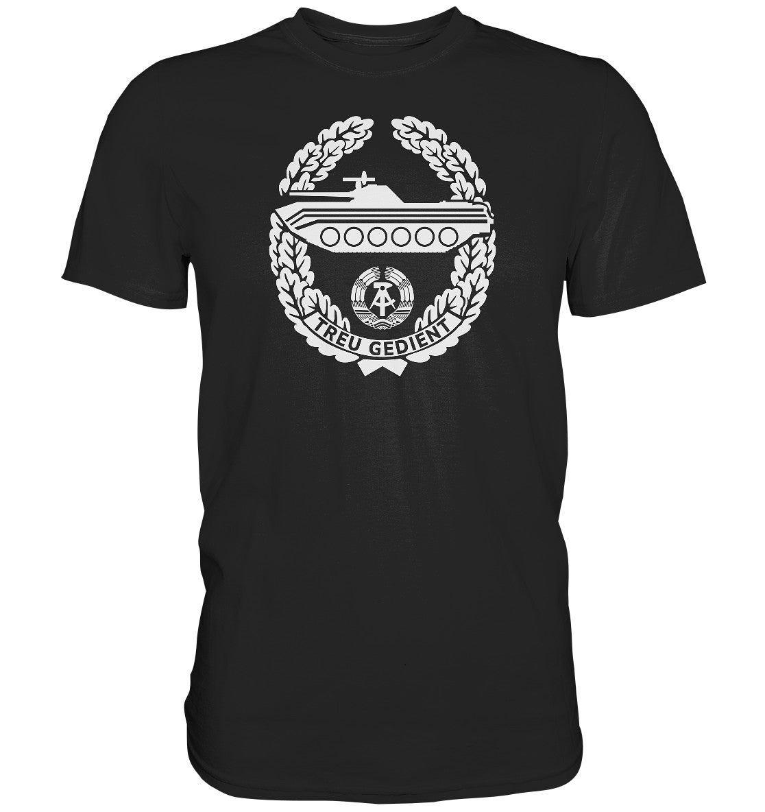 DDR Ostalgie Shirt Unisex • NVA-ORDEN - TREU GEDIENT - MOT. SCHÜTZENTRUPPEN