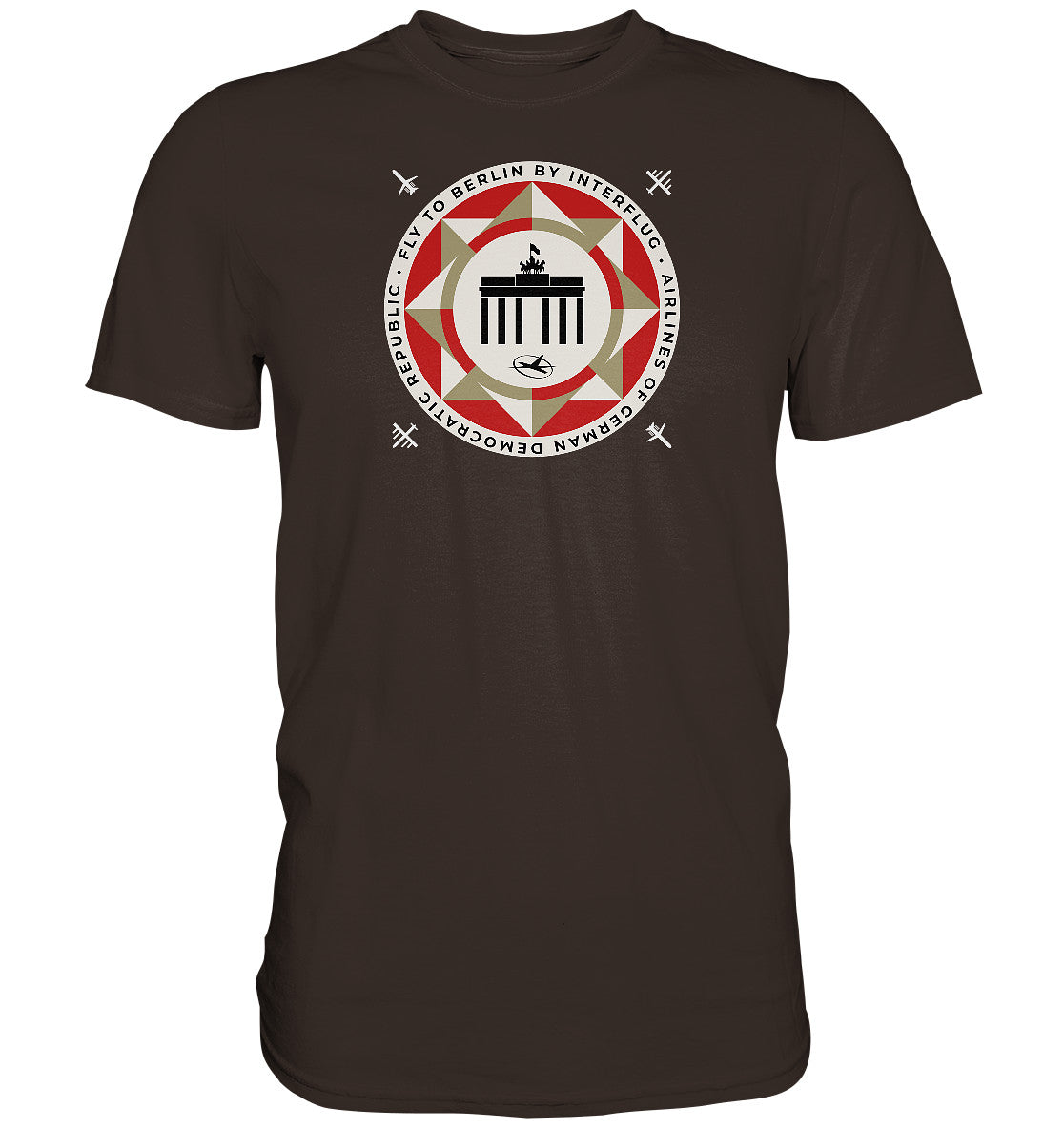 DDR Ostalgie Shirt Unisex • FLY TO BERLIN WITH INTERFLUG - ORIGINALWERBUNG