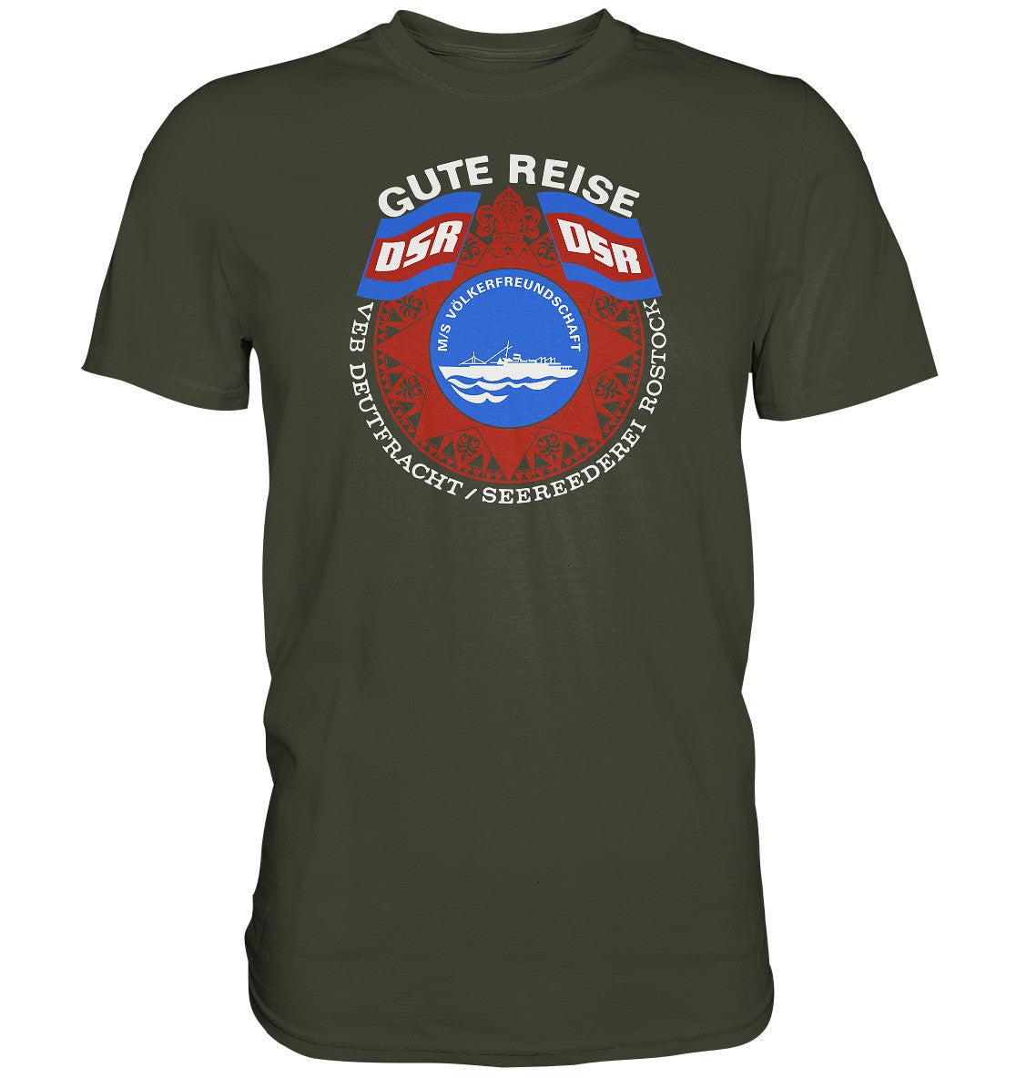 DDR Ostalgie Shirt Unisex • MS VÖLKERFREUNDSCHAFT - dunkel