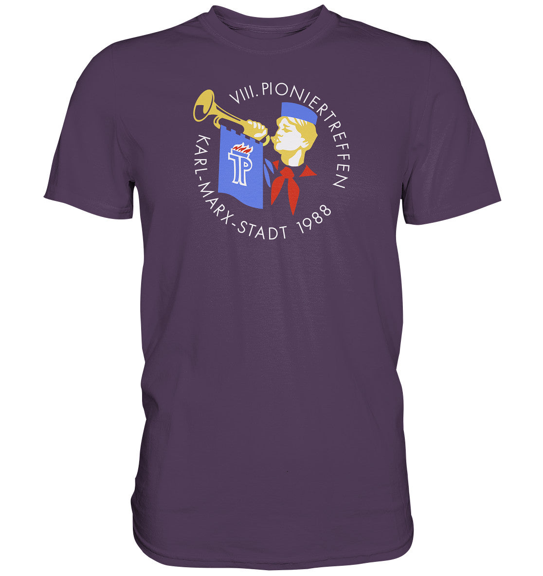 DDR Ostalgie Shirt Unisex • 8. PIONIERTREFFEN KARL-MARX-STADT - dunkel