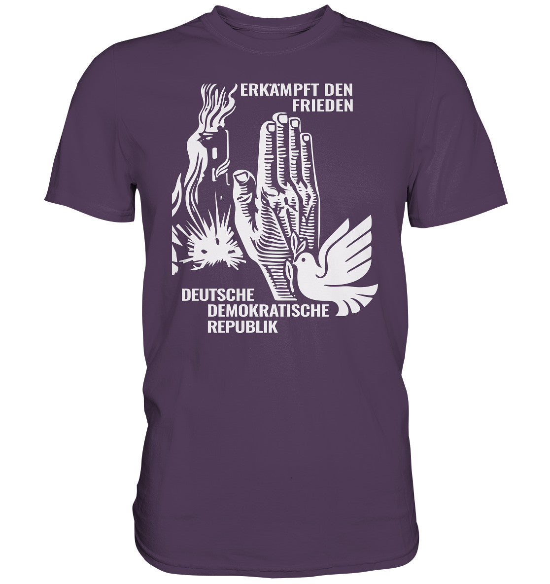 DDR Ostalgie Shirt Unisex • ERKÄMPFT DEN FRIEDEN - DDR BRIEFMARKE 8PF