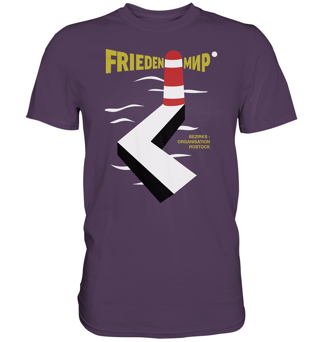 DDR Ostalgie Shirt Unisex • FRIEDEN - MIR - BEZIRKSORGANISATION ROSTOCK