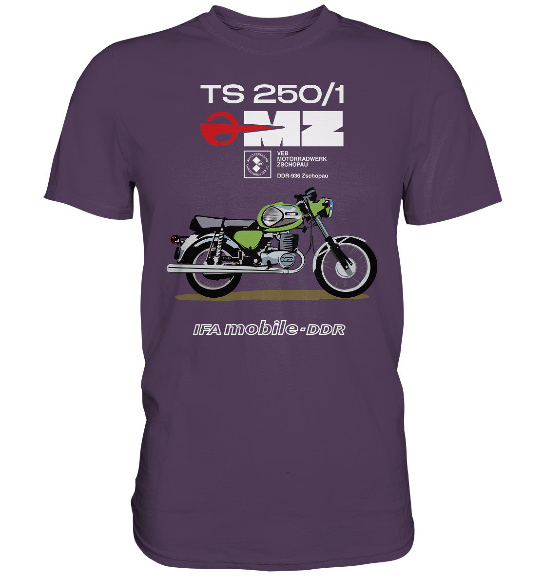 DDR Ostalgie Shirt Unisex • MZ TS 250 GRÜN (ORIGINAL DDR-PLAKAT)