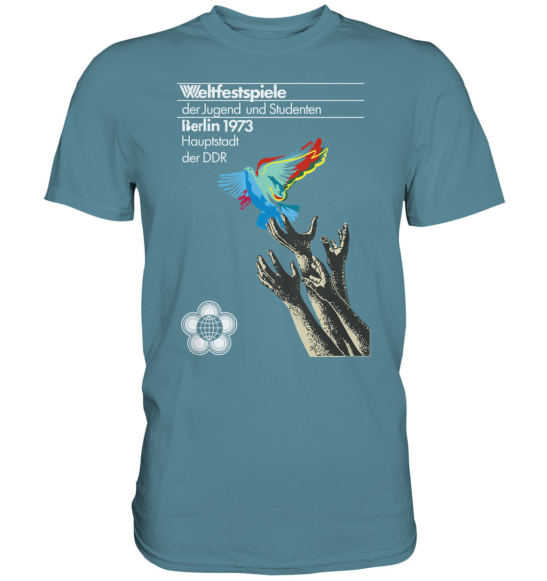 DDR Ostalgie Shirt Unisex • WELTFESTSPIELE BERLIN, DDR 1973 - FRIEDENSTAUBE