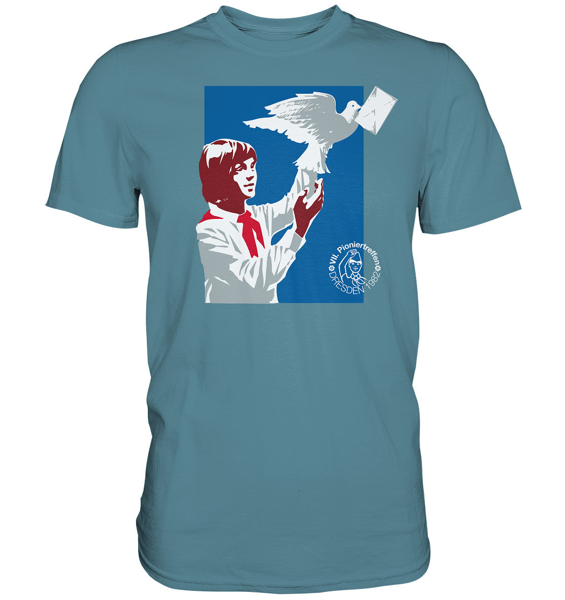 DDR Ostalgie Shirt Unisex • PIONIERE FÜR FRIEDEN - DRESDEN 1982