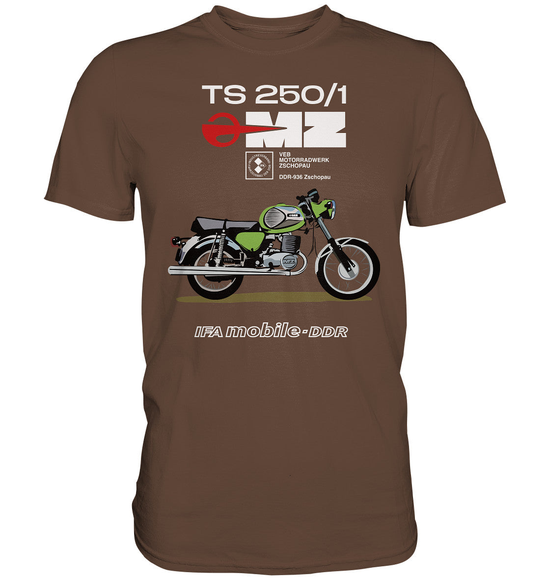 DDR Ostalgie Shirt Unisex • MZ TS 250 GRÜN (ORIGINAL DDR-PLAKAT)