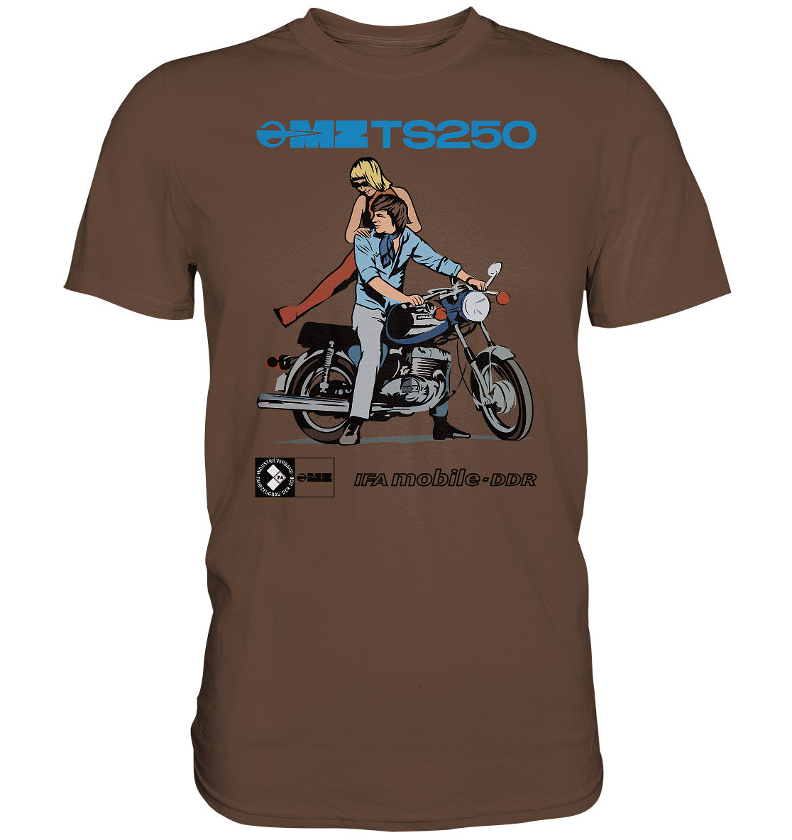 DDR Ostalgie Shirt Unisex • MZ TS 250 BLAU (ORIGINAL DDR-PLAKAT)