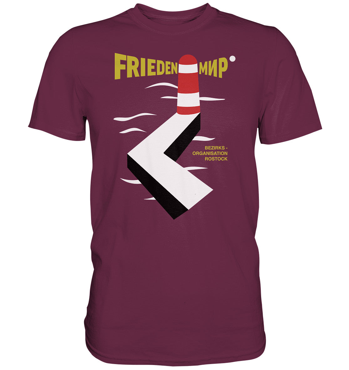 DDR Ostalgie Shirt Unisex • FRIEDEN - MIR - BEZIRKSORGANISATION ROSTOCK