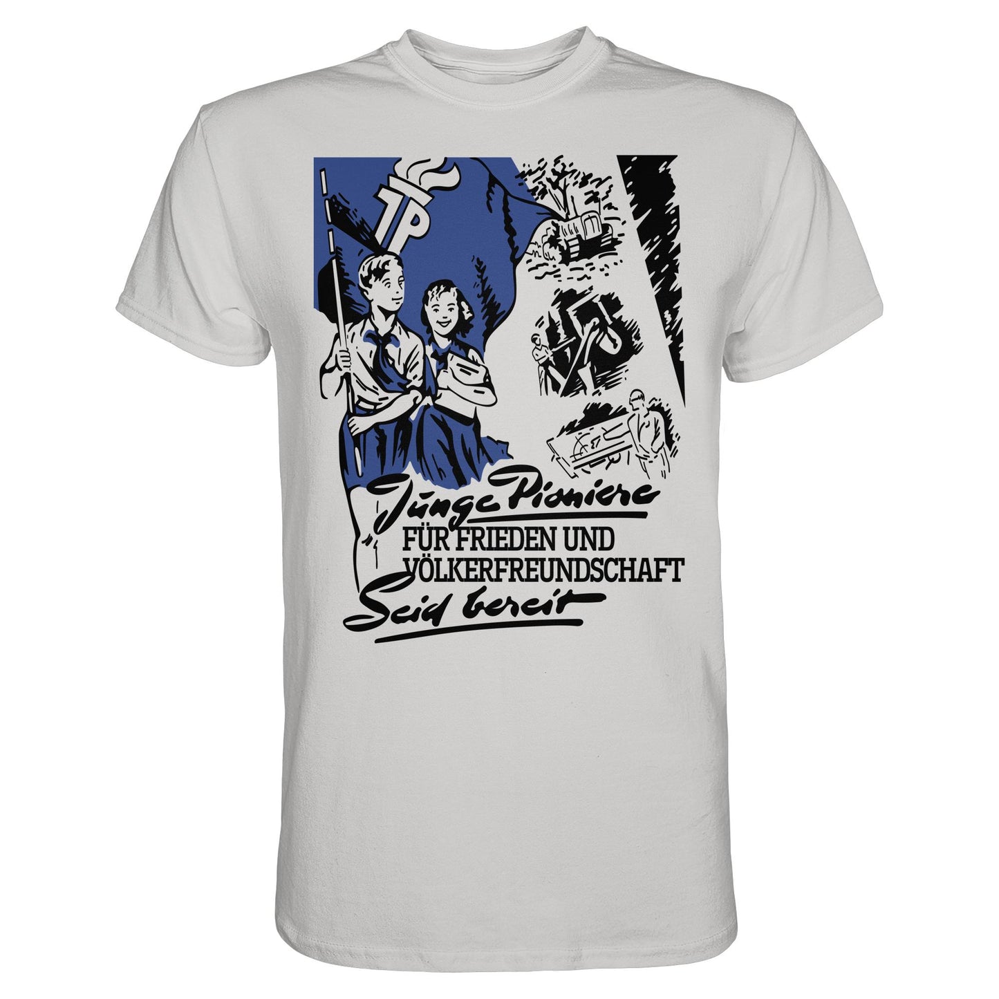 DDR Ostalgie Shirt Unisex • JUNGE PIONIERE FÜR FRIEDEN UND VÖLKERFREUNDSCHAFT - SEID BEREIT