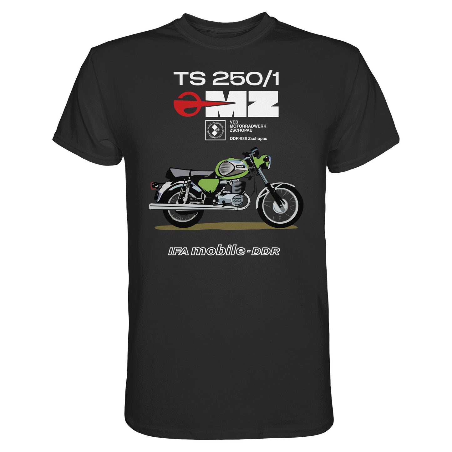 DDR Ostalgie Shirt Unisex • MZ TS 250 GRÜN (ORIGINAL DDR-PLAKAT)