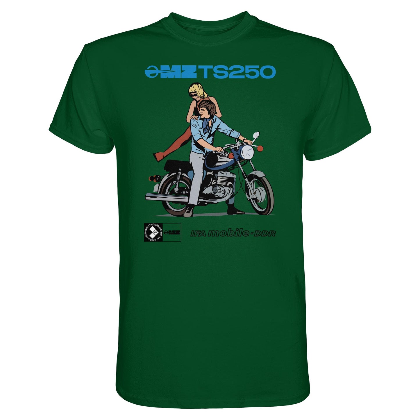 DDR Ostalgie Shirt Unisex • MZ TS 250 BLAU (ORIGINAL DDR-PLAKAT)