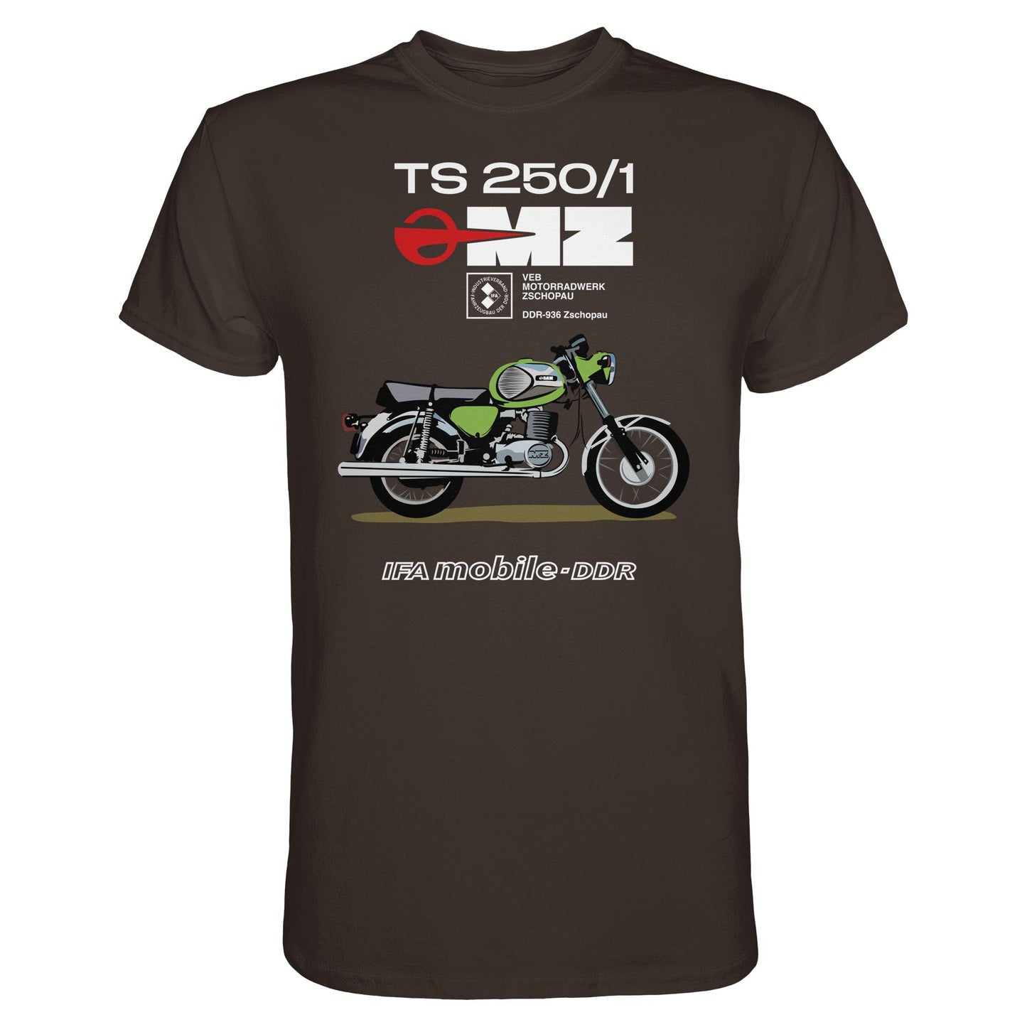DDR Ostalgie Shirt Unisex • MZ TS 250 GRÜN (ORIGINAL DDR-PLAKAT)
