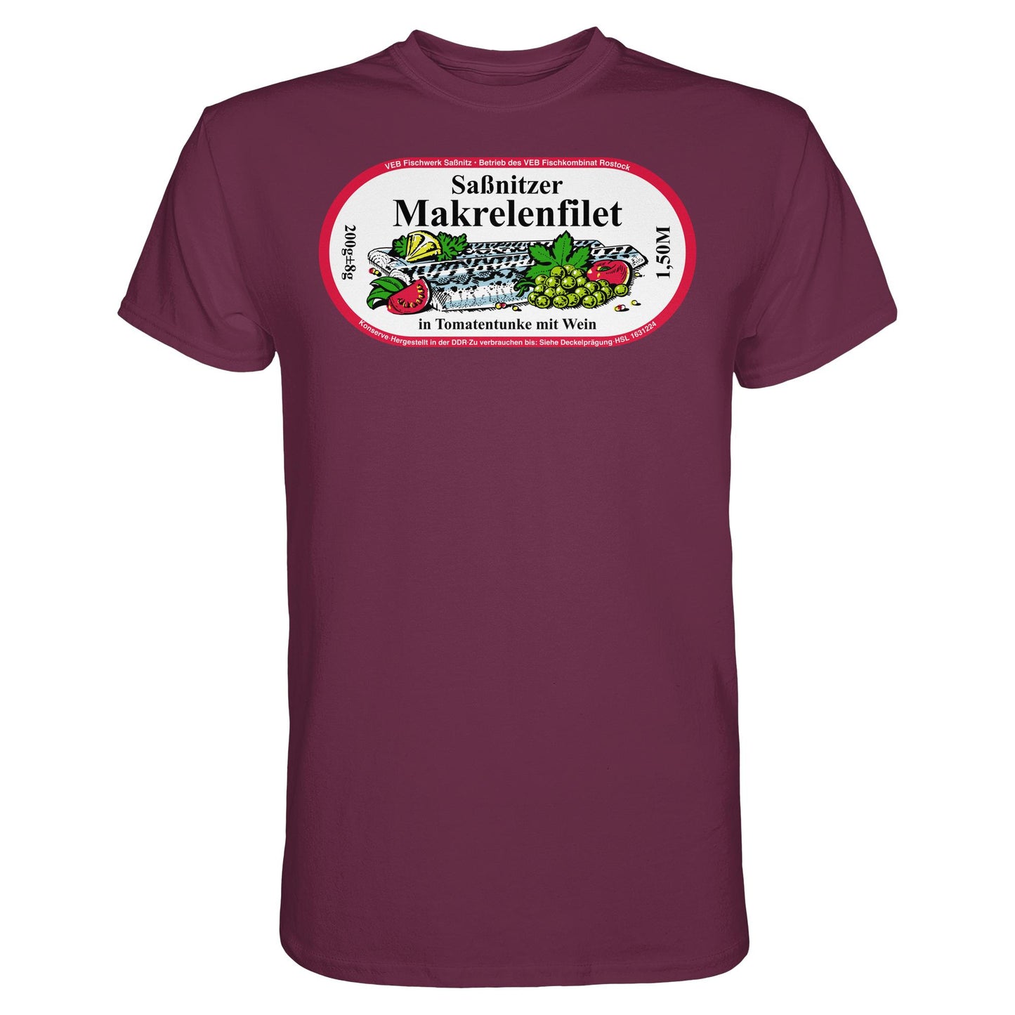 DDR Ostalgie Shirt Unisex • SASSNITZER MAKRELENFILET - VEB FISCHWERK