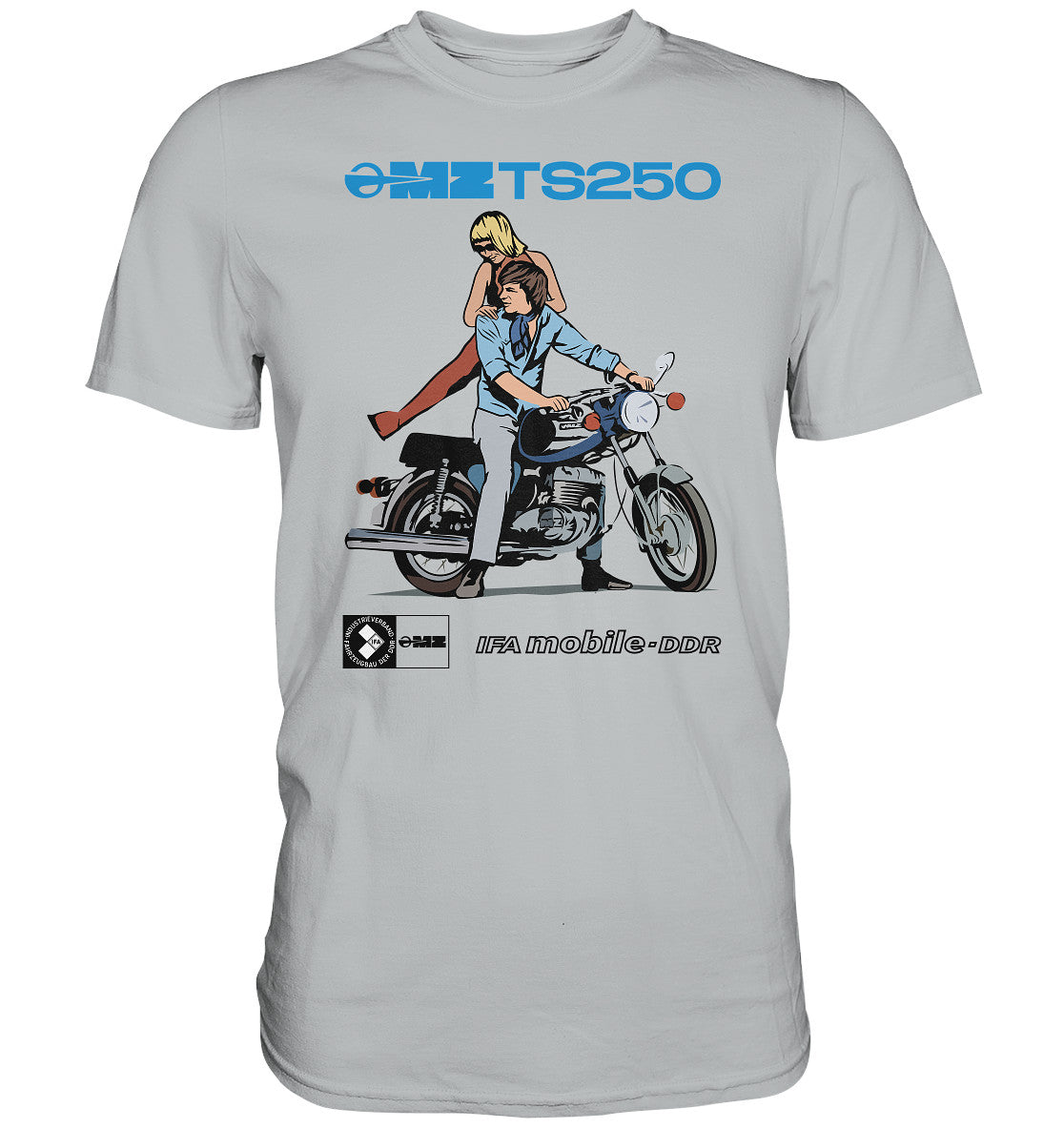 DDR Ostalgie Shirt Unisex • MZ TS 250 BLAU (ORIGINAL DDR-PLAKAT)